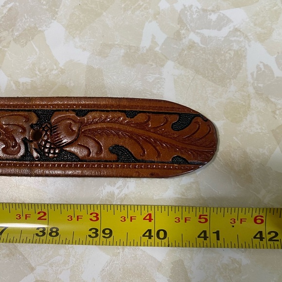 Leather Belt Brown Mexican Sz 36 - Picture 8 of 9